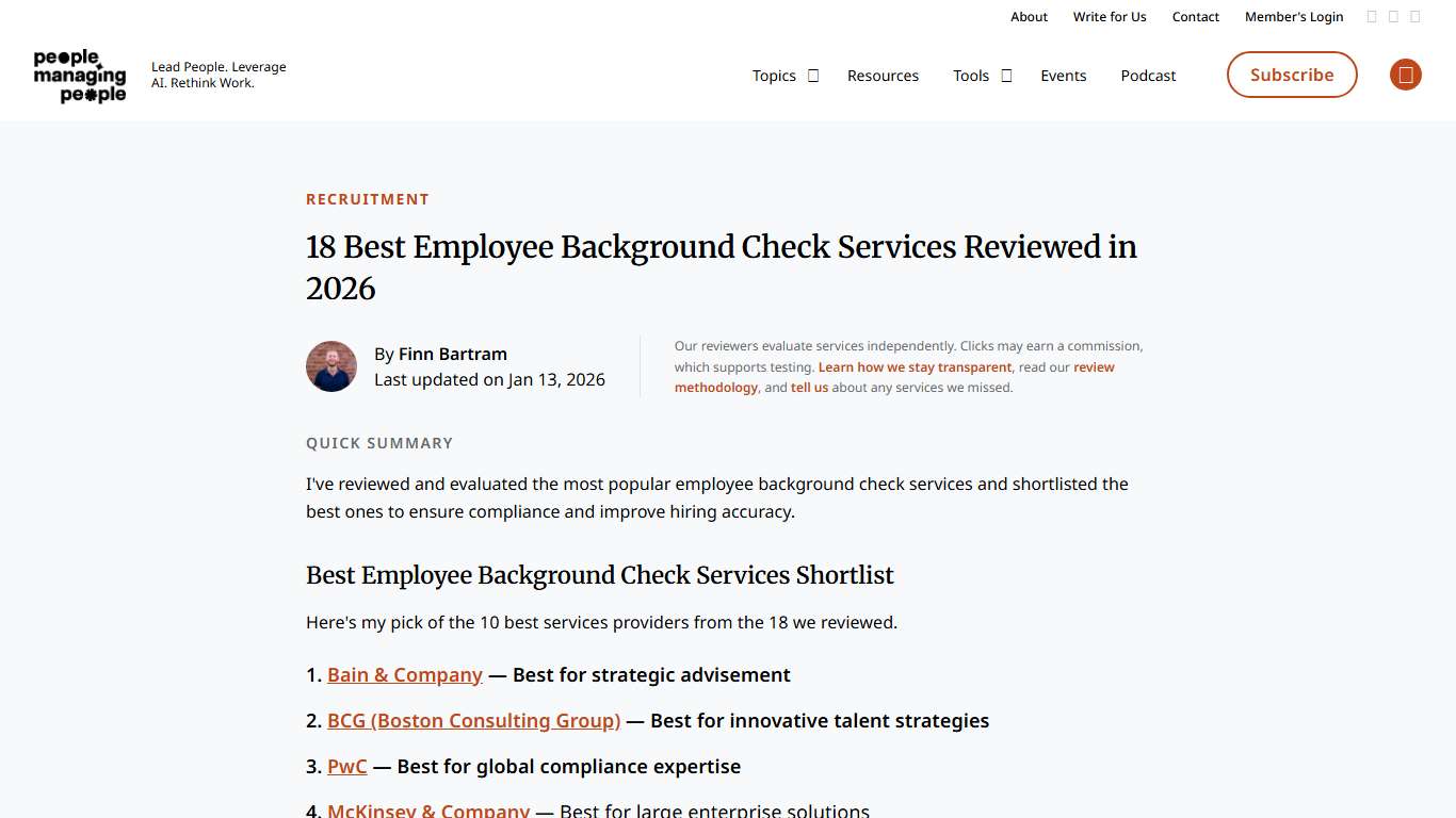18 Best Employee Background Check Services Reviewed in 2026
