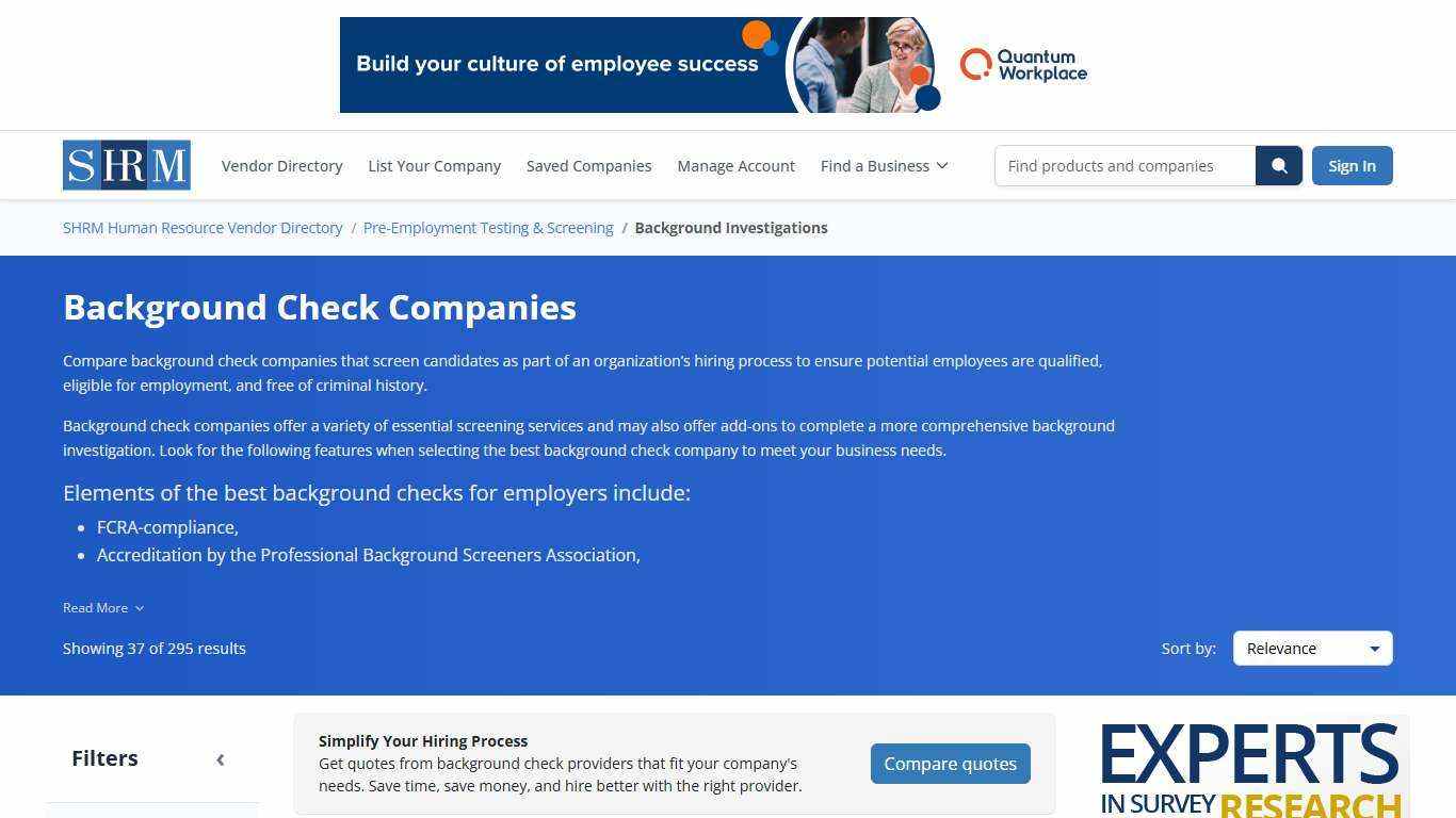 Top Background Investigations Providers | Compare 295 Companies